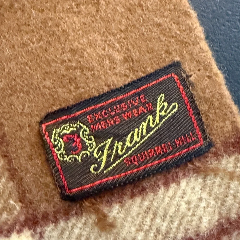 Vintage 60s 70s Wool Scarf Natural Dress Stewart Plaid Frank Menswear Pittsburgh